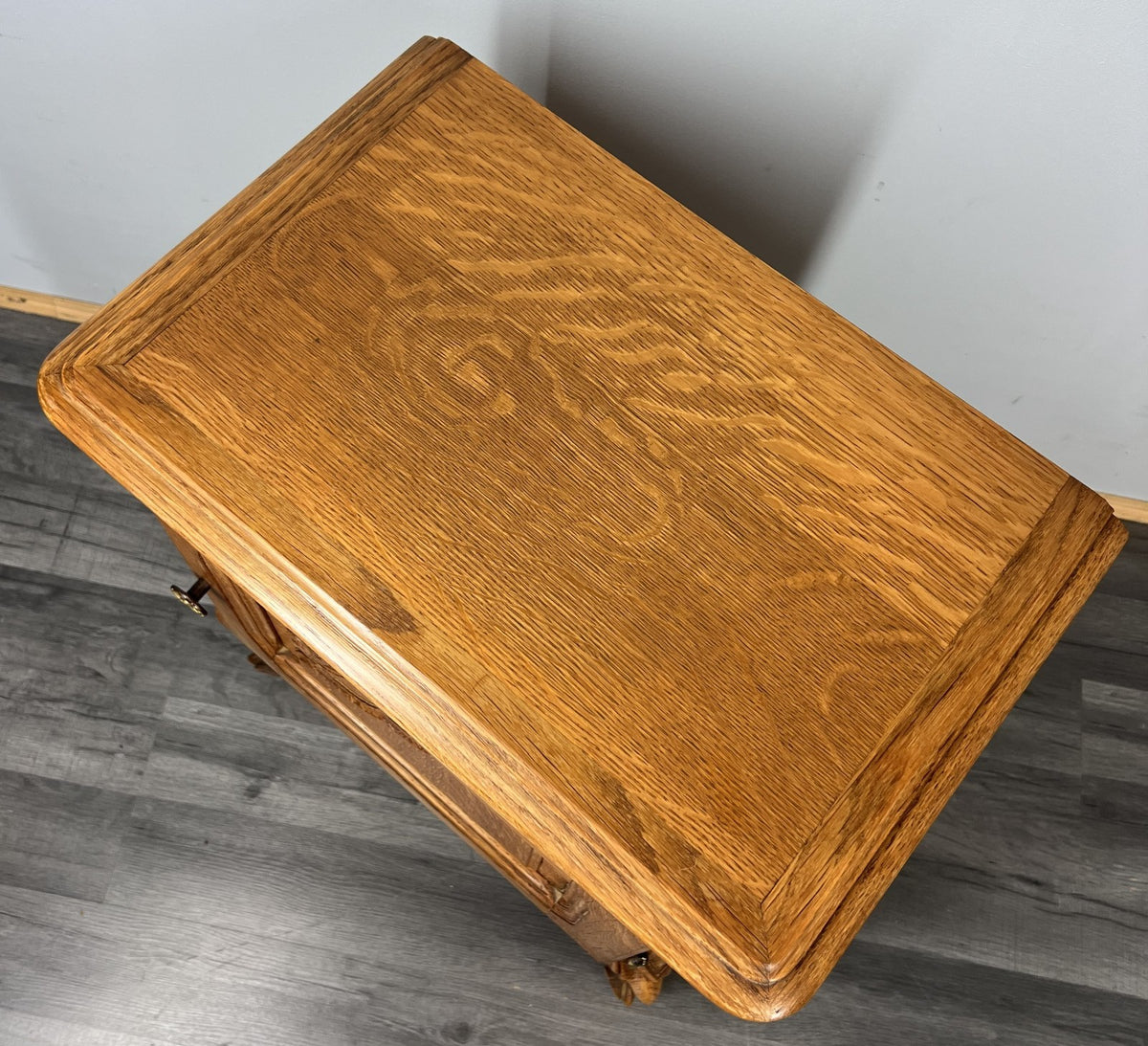 French Vintage Oak Bedside Tables Pair Cupboards Cabinets Louis XVI LOT 3912