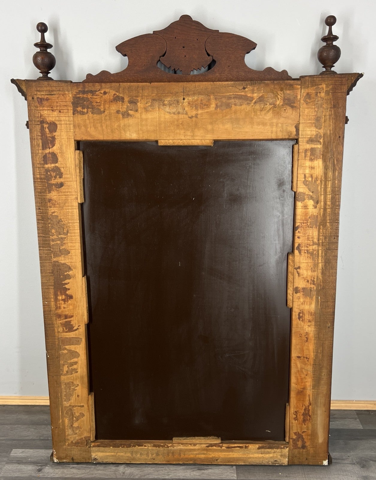 Antique French Style Carved Wall Mirror Oak Ornate Wall Frame LOT 45528