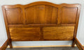 Bed Vintage French Louis XVI Oak Double Bed Frame Carved Headboard LOT 36642