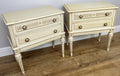 Pair of Bedside Tables Vintage French Shabby Chic Nightstands Cabinets LOT 62282