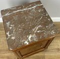 Pair of Bedside Tables Antique French Style Oak Marble Top Cabinets LOT 621812