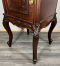 Bedside Table Antique French Marble Top Walnut Carved Cabinet LOT 43347
