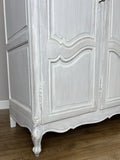 Wardrobe Vintage French Louis XVI Shabby Chic Four Door Oak Armoire LOT 616510