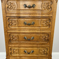 Chest of Drawers Vintage French Louis Oak 4 Drawers Carved Cabinet LOT 62315