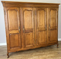 Wardrobe Vintage French Louis XVI Style Oak Four Door Carved Armoire LOT 6506