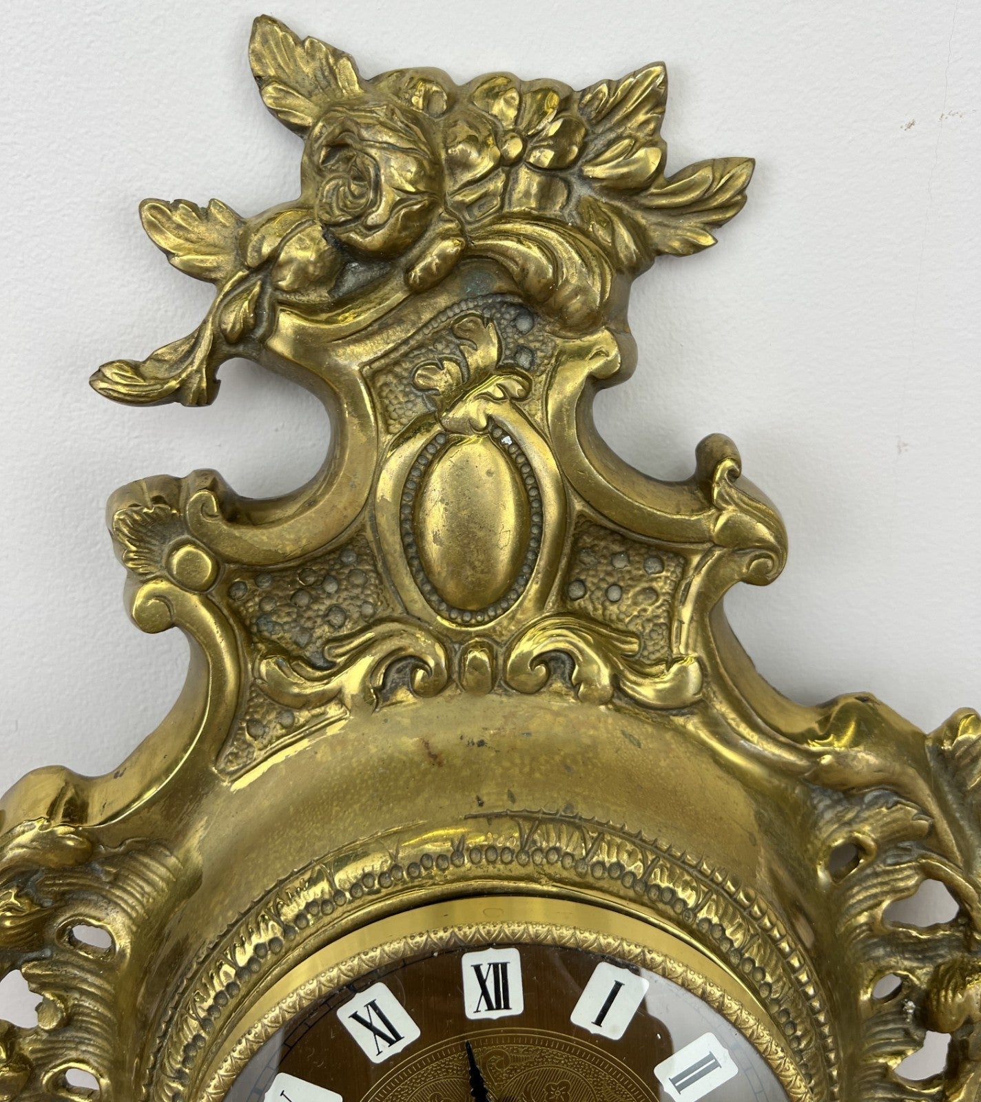 Wall Clock Vintage French Style Brass Hanging Clock Quartz Movement LOT 60493