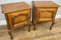 Pair of Bedside Tables Vintage French Louis Oak Nightstands Cabinets LOT 63063