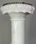 Pedestal Lamp Vintage French Style Alabaster Brass Lighting LOT 50872