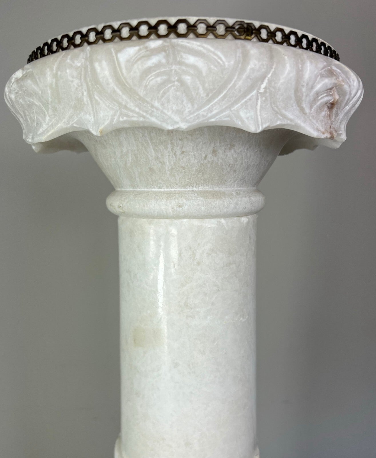 Pedestal Lamp Vintage French Style Alabaster Brass Lighting LOT 50872