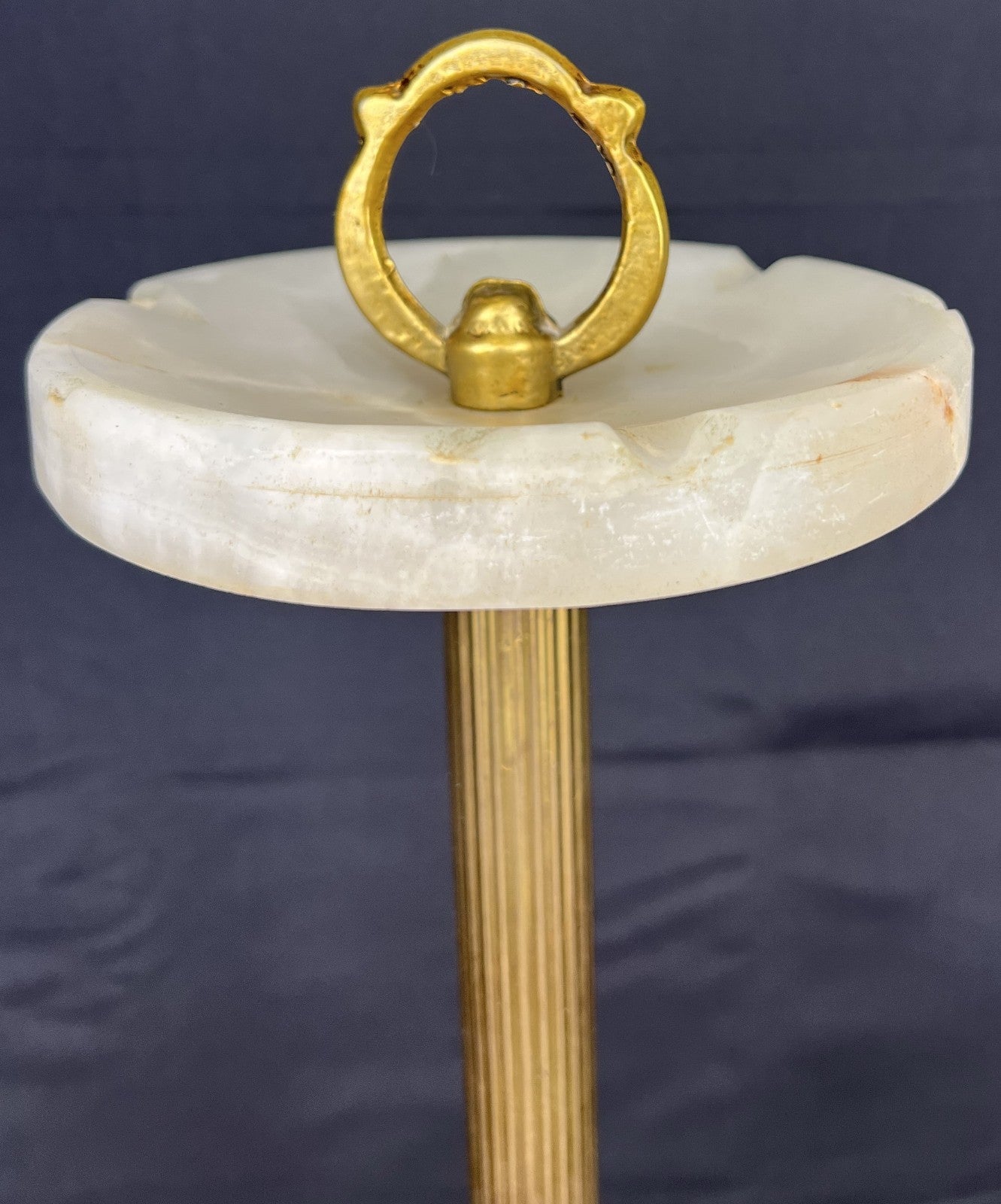 Ashtray Stand Vintage French Style Onyx Brass Floor Ashtray Stand LOT 48831
