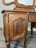 Vintage Dressing Table with Mirror French Louis Oak Vanity Table Makeup LOT 451911