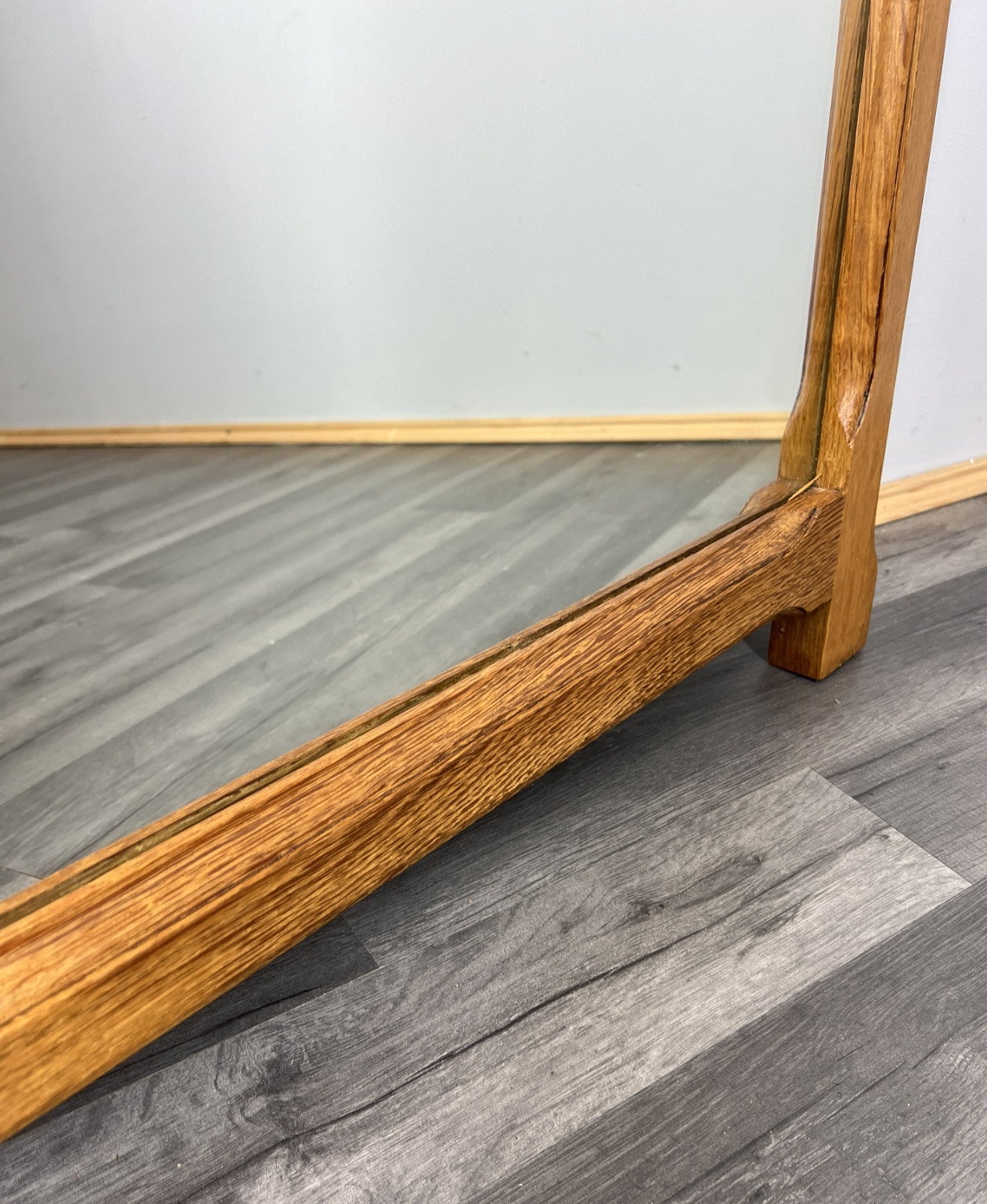 Vintage French Style Carved Oak Wall Mirror Ornate Wall Frame LOT 45404