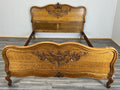 Bed Vintage French Louis XVI Double Bed Frame Oak Carved Headboard LOT 46120
