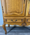 Cabinet Vintage French Louis XVI Oak Carved Cupboard with 2 Drawers LOT 44603