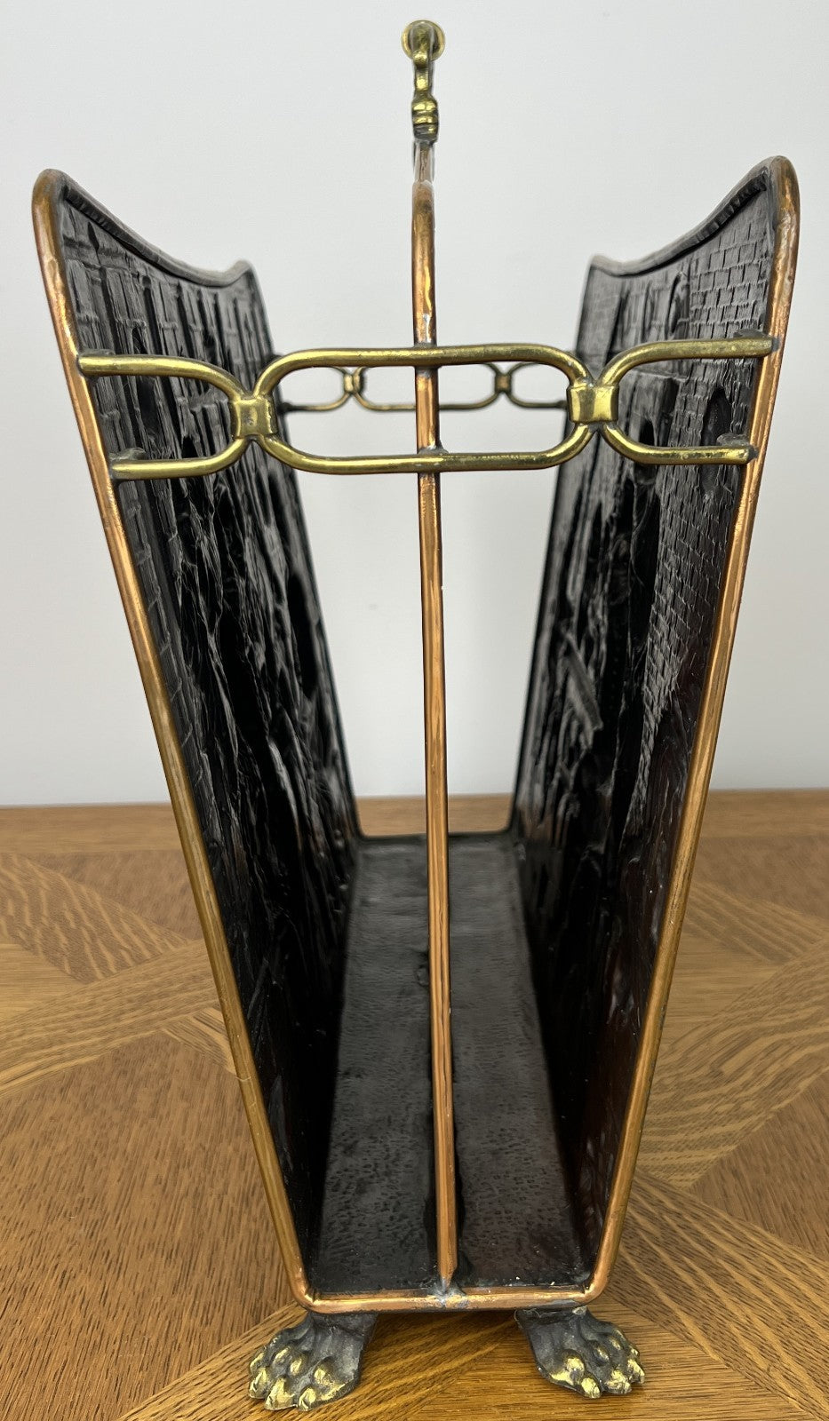 Newspaper Rack Vintage French Style Ornate Fireside Magazine Holder LOT 60489
