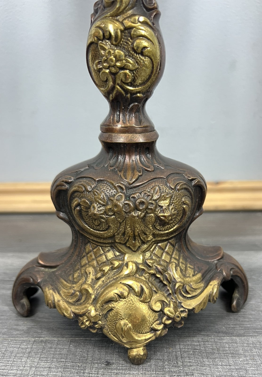 Candelabra Vintage French Brass 5 Arm Ornate Rococo Candle Holder LOT 44312