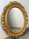 Vintage French Oval Wall Mirror with Ornate Rococo Frame Wall Decor LOT 43581