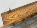 French Vintage Style Coat Rack Oak 4 Hooks Ornate Wall Shelf Coat LOT 46907