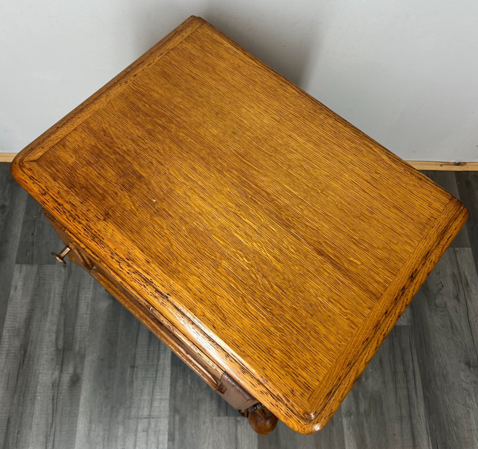 Pair of Bedside Tables Vintage French Oak Nightstands Carved Cabinets LOT 34657