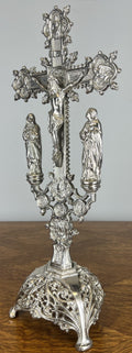 Crucifix Vintage French Style Religious Cross Ornate Stand LOT 46521