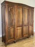 Wardrobe Vintage French Louis XVI Style Oak Four Door Carved Armoire LOT 6505