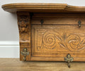 Coat Rack Antique French Carved Oak Wall Mounted 9 Hooks Rack Hanger LOT 62923