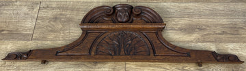 Pediment Antique French Style Oak Hand Carved Decorative Crest LOT 61690