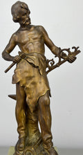 Clock Antique French Ornate Figural Marble Forgeron Mantel Clock LOT 6479