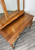 Vintage Dressing Table with Mirror French Oak Louis Vanity Table Makeup LOT 455911