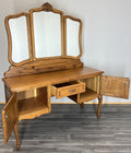 Vintage Dressing Table with Mirror French Oak Louis Vanity Table Makeup LOT 456713