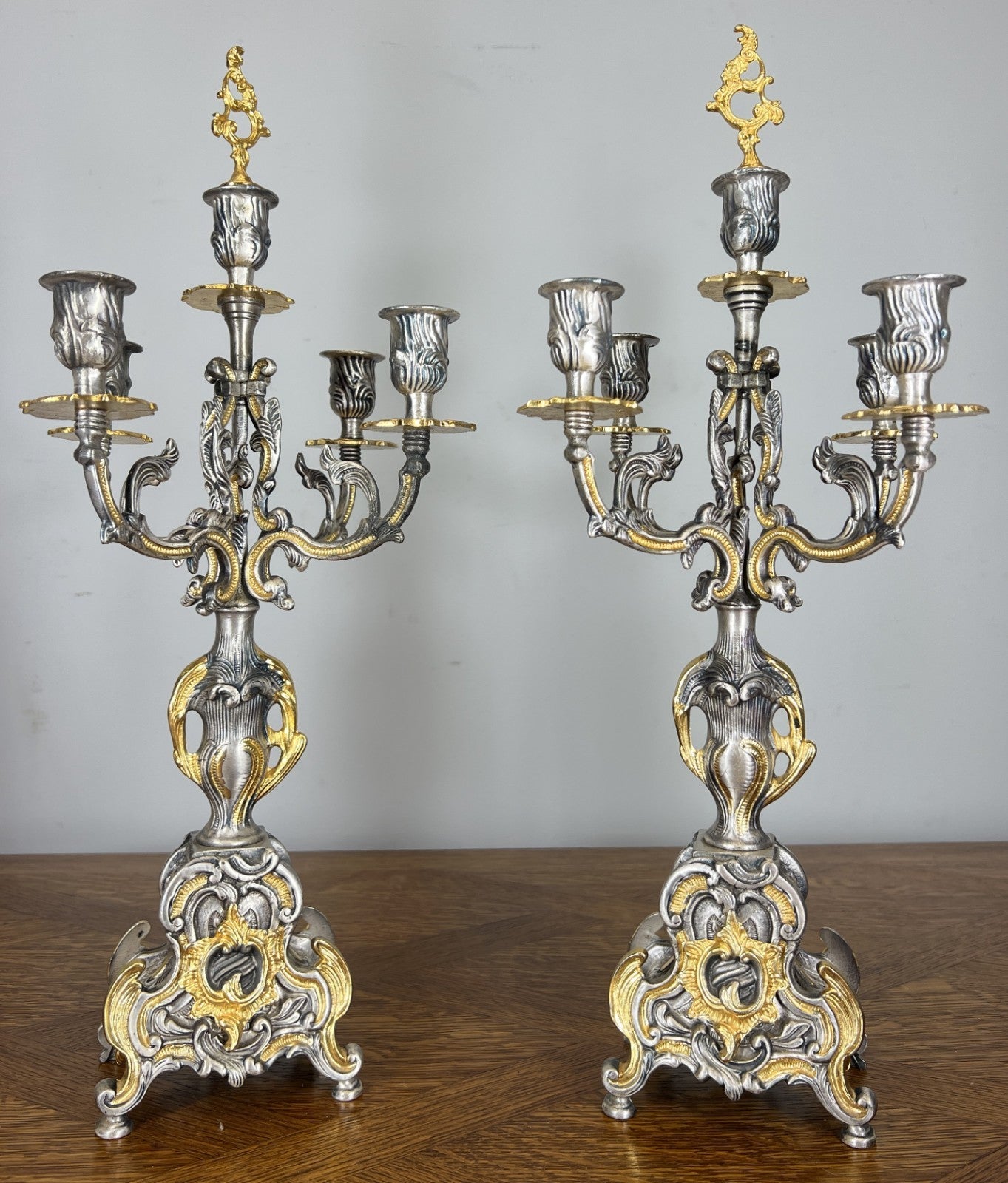 Lancini Imperial Ormolu Gilt Brass Mantle Clock with Candelabras  LOT 46412