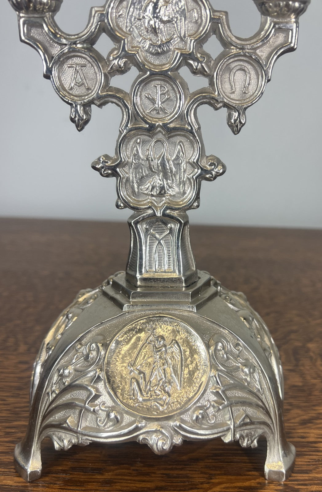 Crucifix Vintage French Style Metal Ornate Religious Altar Cross LOT 47635