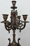 Candelabra Antique French Brass Marble 5 Arm Ornate Candle Holder LOT 49362