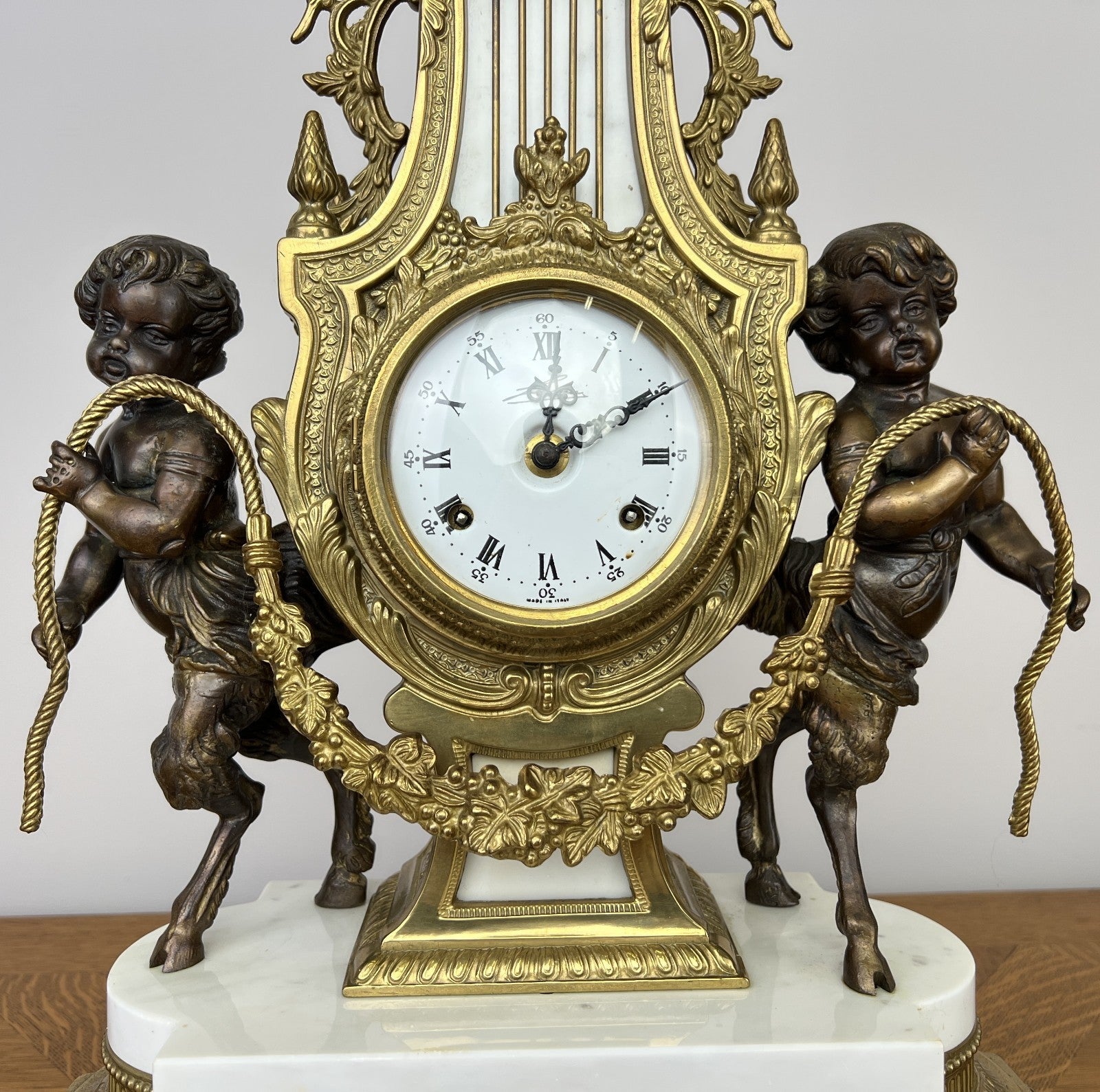 Clock Antique Louis XV Brass Marble Garniture Set With Candelabras LOT 60264