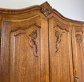 Wardrobe Vintage French Louis XVI Style Oak Four Door Carved Armoire LOT 6503