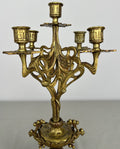 Pair of Candelabras Vintage French Style Ornate 5 Arm Candle Holders LOT 6475