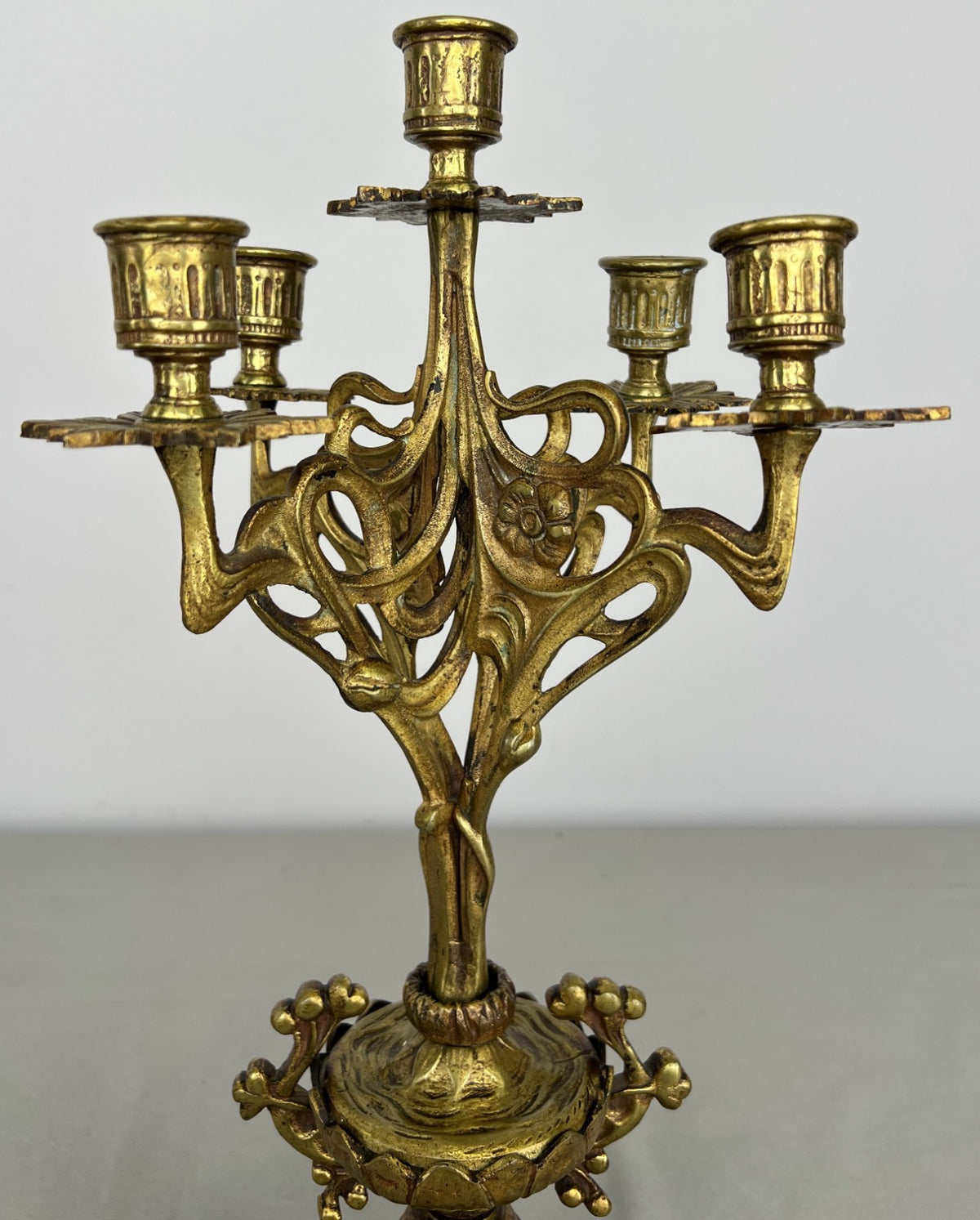 Pair of Candelabras Vintage French Style Ornate 5 Arm Candle Holders LOT 6475