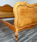 Bed Frame Vintage French Louis XVI Style Oak Double Carved Panel LOT 4108