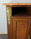 Sideboard Antique French Marble Top Inlaid Brass Detail Carved Cabinet LOT 23823