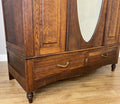 Wardrobe Antique French Oak Two Door Mirrored Carved Armoire Cabinet LOT 61227