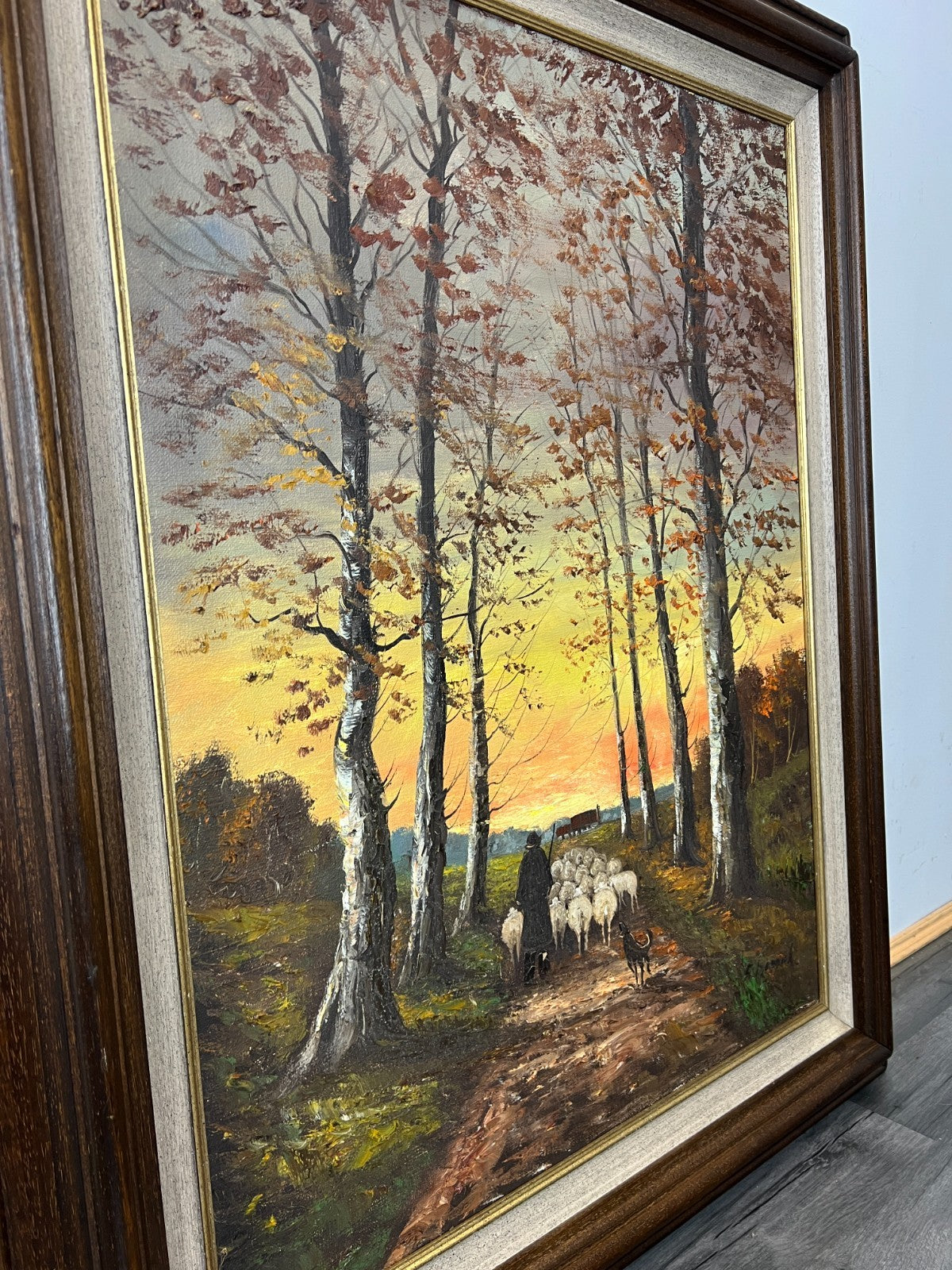 Vintage French Oil Painting Landscape Signed Framed Nature Art LOT 46277