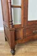 Wardrobe Antique French Style Oak Mirrored Door Carved Armoire LOT 6539