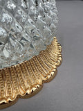 Ceiling Lamp Vintage French Brass Pressed Crystal Pendant Chandelier LOT 60012