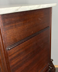 Bedside Table Antique French Marble Top Walnut Carved Cabinet LOT 43348