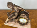 Mantel Clock Antique French Art Nouveau Style Bronze Garniture Set LOT 463914