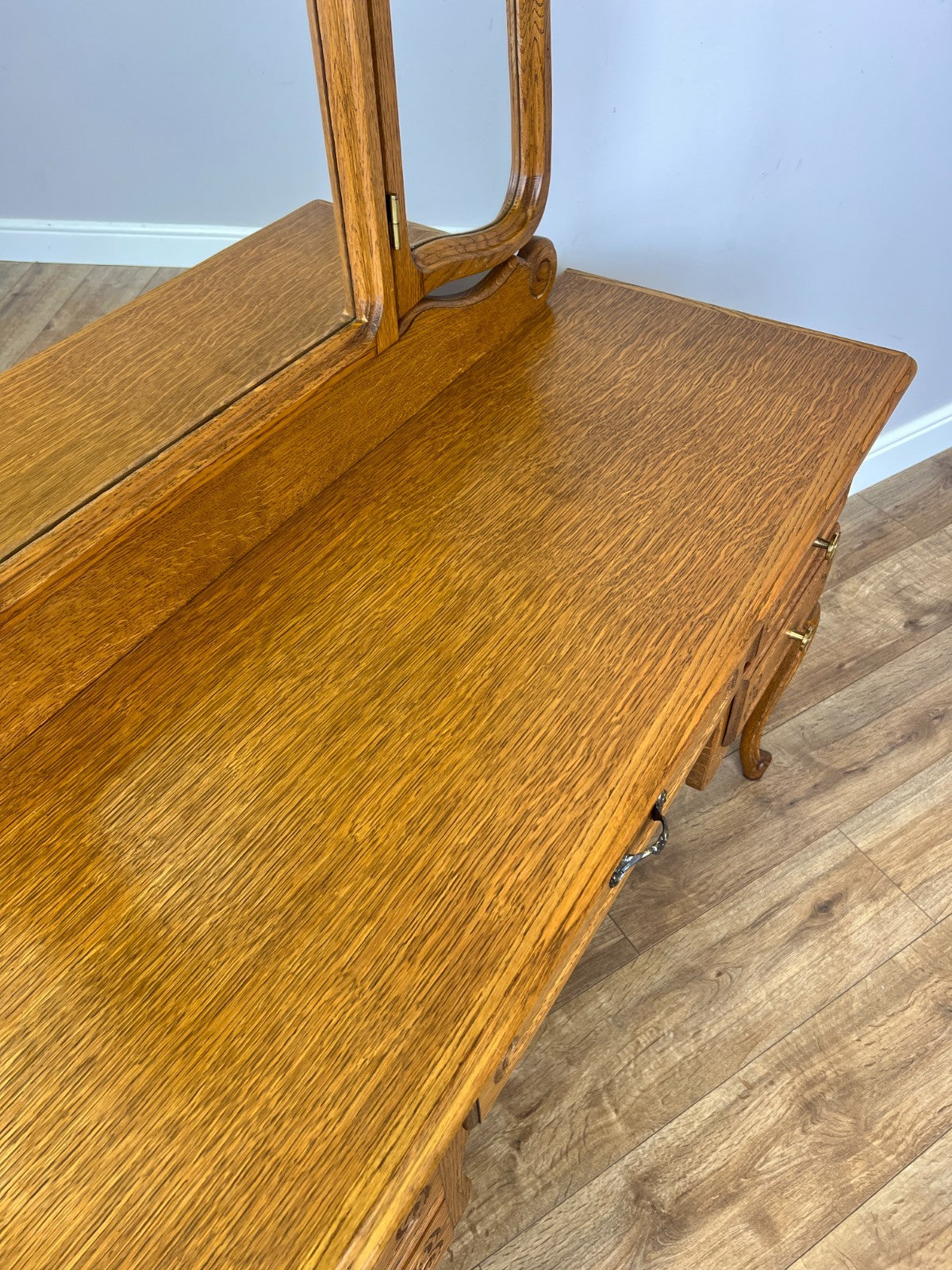Dressing Table with Mirror Vintage French Oak Louis Vanity Table Makeup LOT 63214