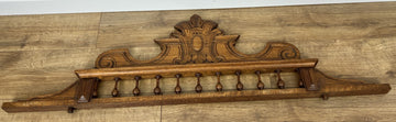 Pediment Antique French Style Oak Hand Carved Decorative Crest LOT 61680