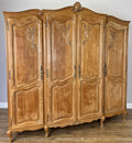 Wardrobe Vintage French Louis XVI Style Oak Four Door Carved Armoire LOT 63841