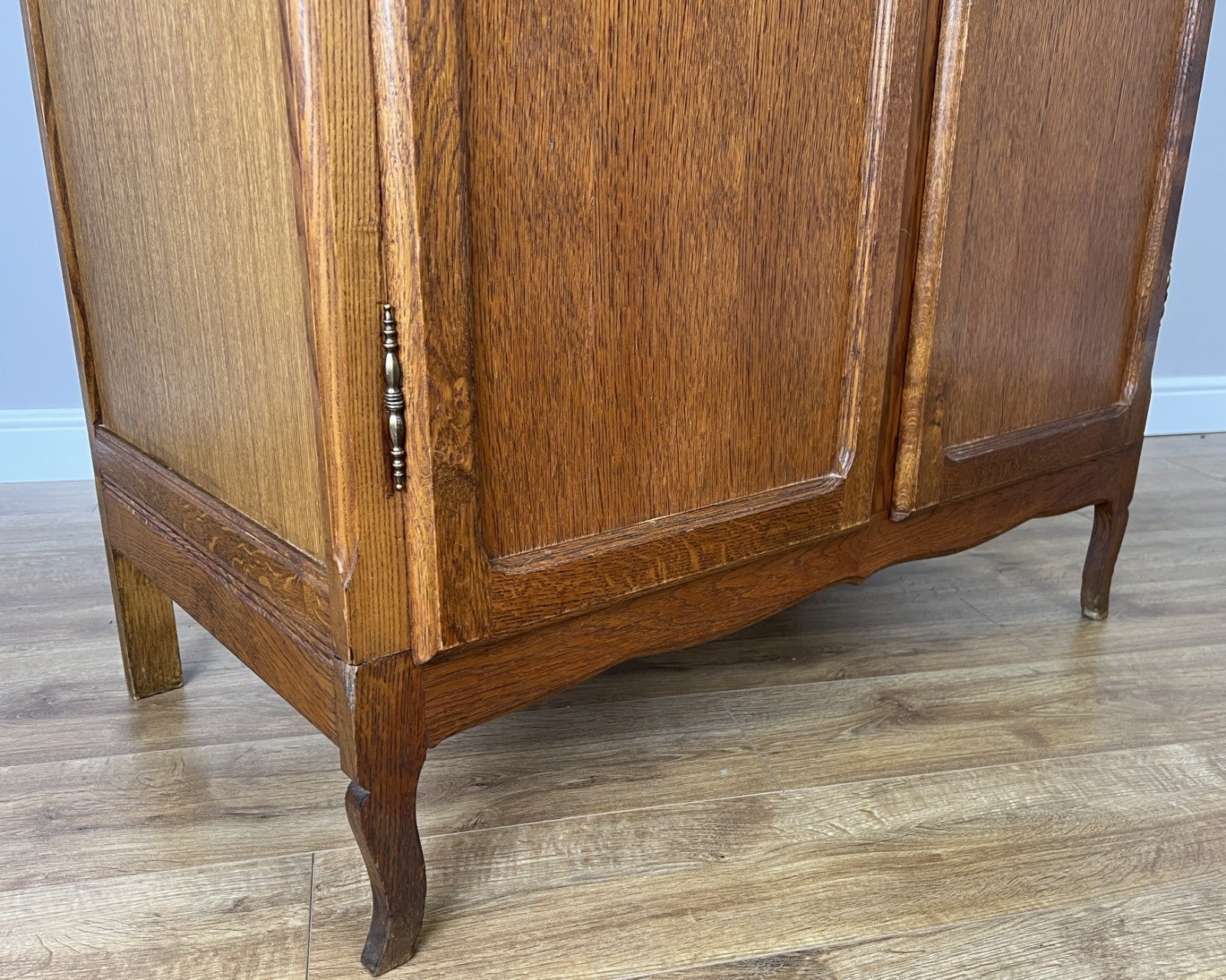 Wardrobe Vintage French Louis XVI Style Oak Two Door Carved Armoire LOT 48525