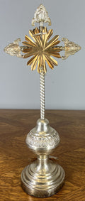 Crucifix Vintage French Style Religious Cross Gilt Detail Stand LOT 46539